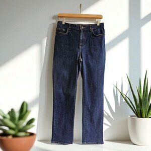 Lauren Jeans Co. Ralph Lauren Womens Straight Leg Dark Wash Denim Jeans Size 4
